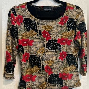 Brittany Black Vintage floral‎ blouse